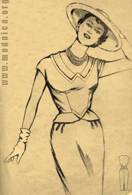 платье из шелковой ткани мода 50-х