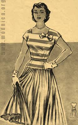 женский костюм из шелка мода 50-х