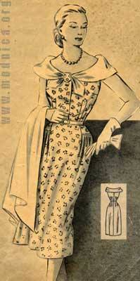женское платье из шелка мода 50-х